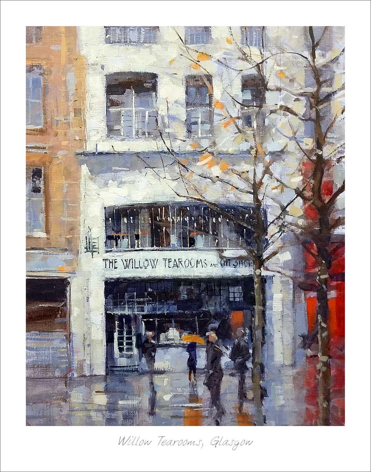 Willow Tearooms, Glasgow Art Print from an original painted by artist Peter Foyle