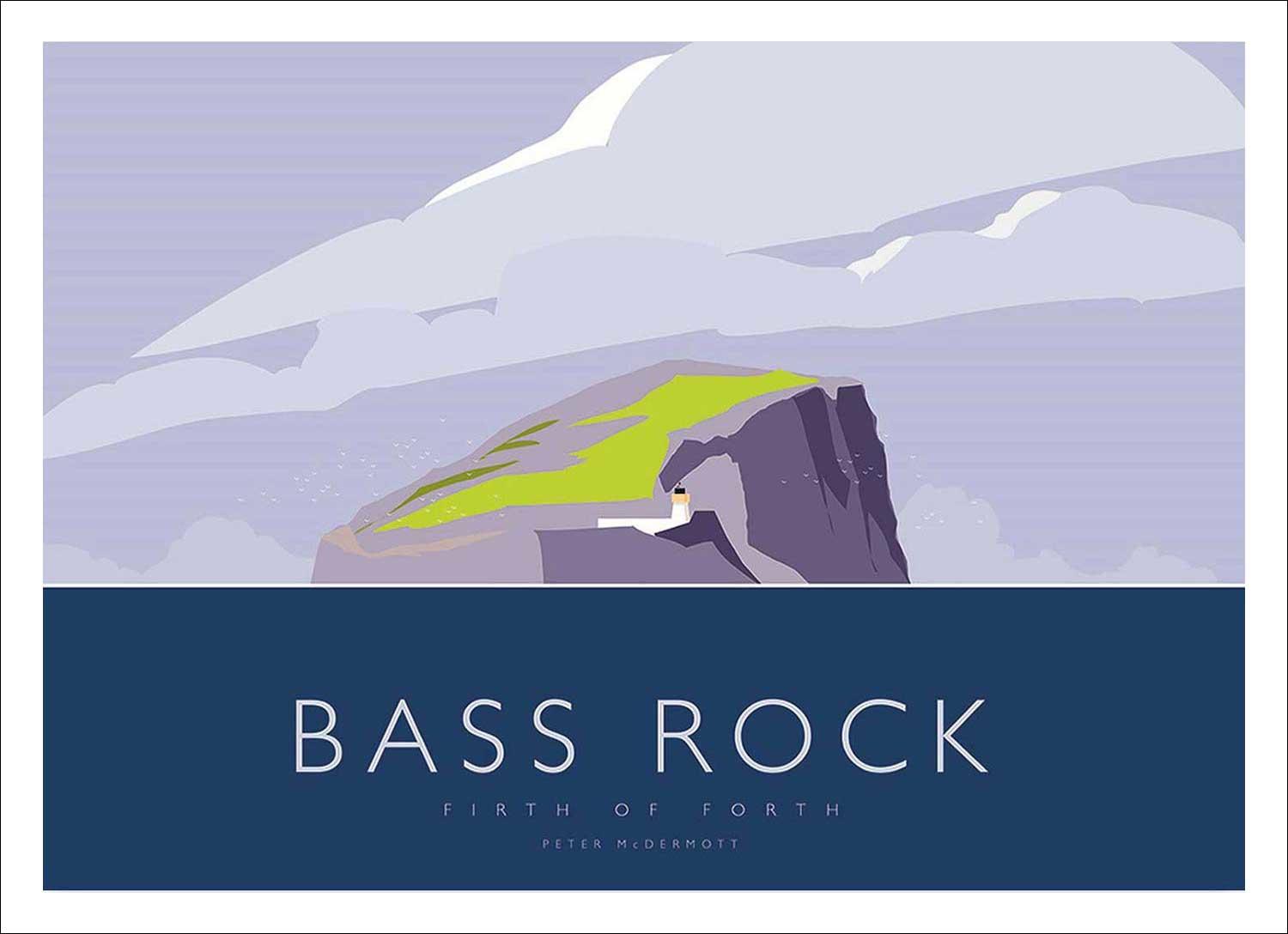 Bass Rock Art Print from an original illustration by artist Peter McDermott