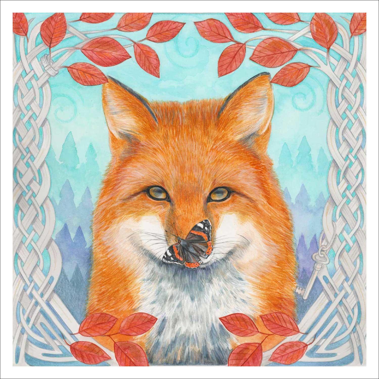 Fox Art Print from an original painting by artist Marjory Tait