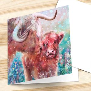 Mother and Calf Greeting Card from an original painting by artist Lee Scammacca