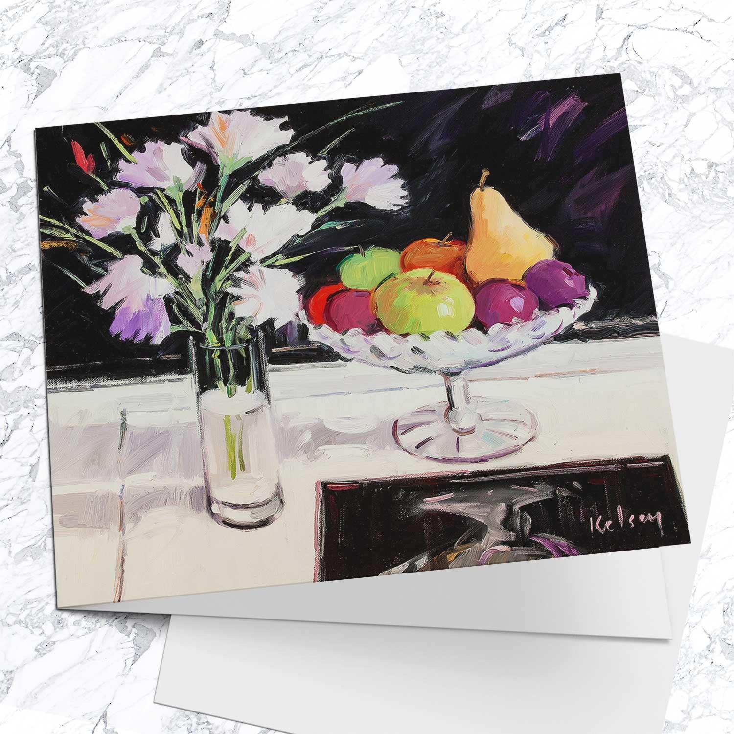 Still Life with Fruit Greeting Card from an original painting by artist Robert Kelsey