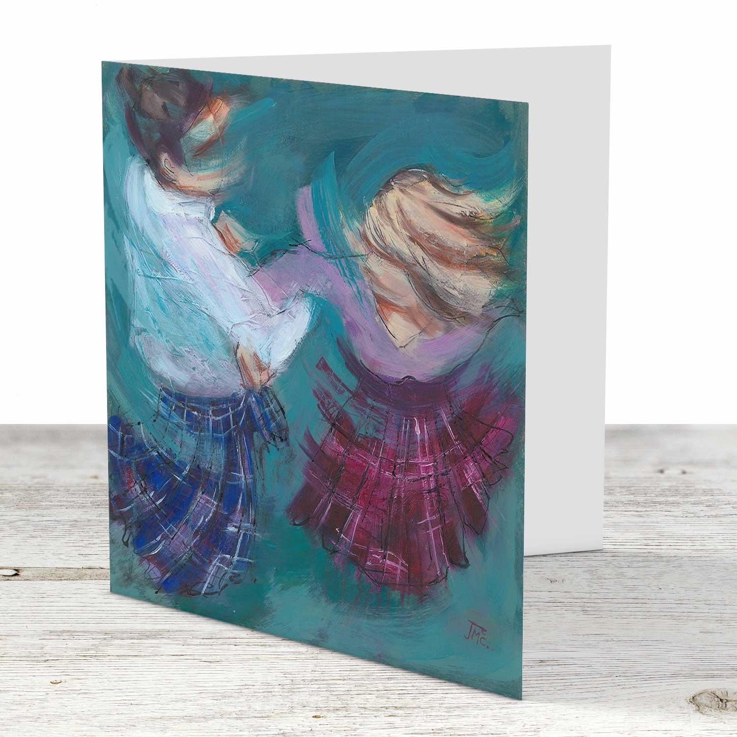 Spin Greeting Card from an original painting by artist Janet McCrorie