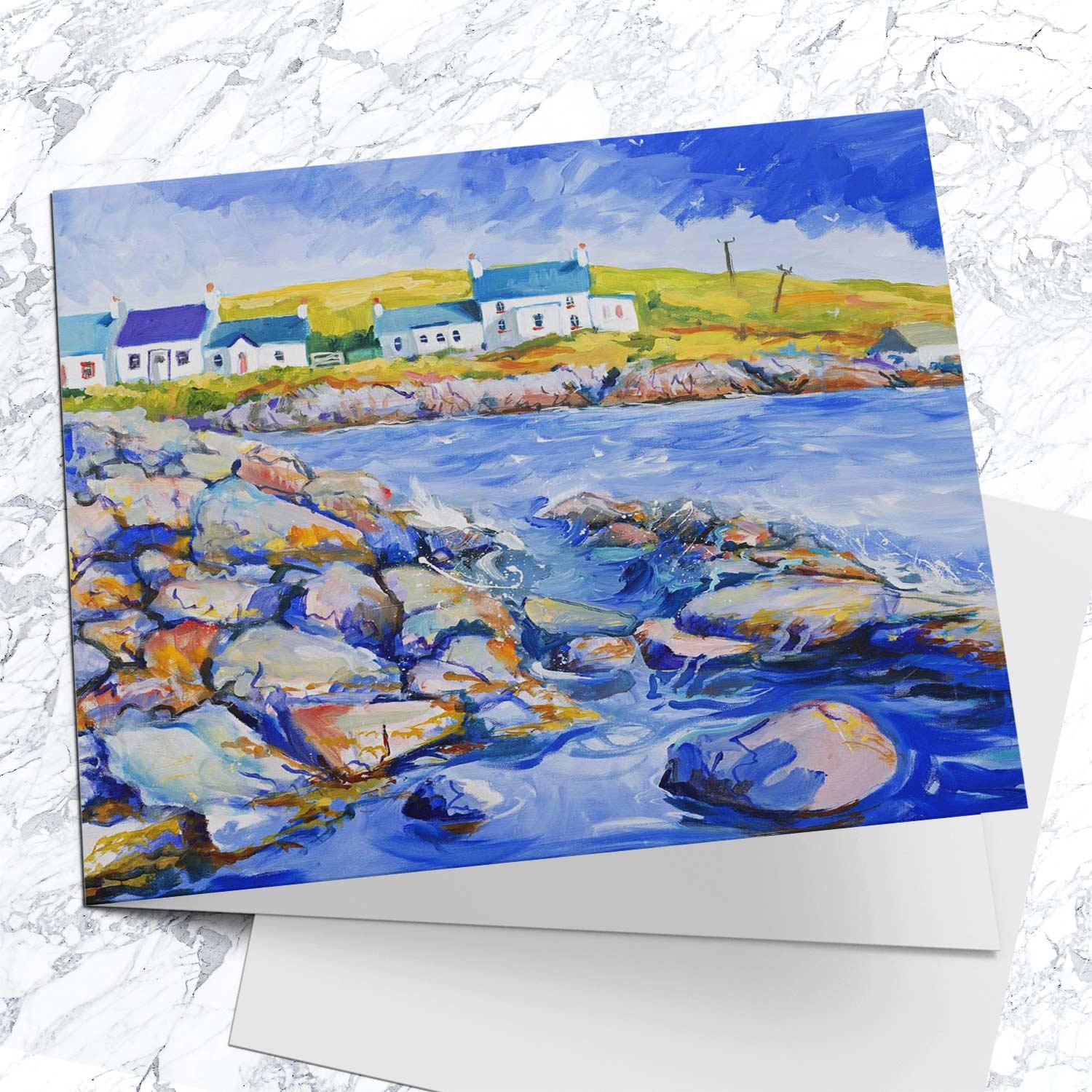 Rocky Shore Greeting Card from an original painting by artist Ann Vastano