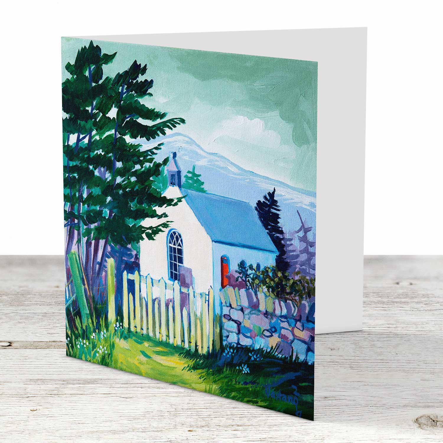 Springtime Insh Church  Greeting Card from an original painting by artist Ann Vastano