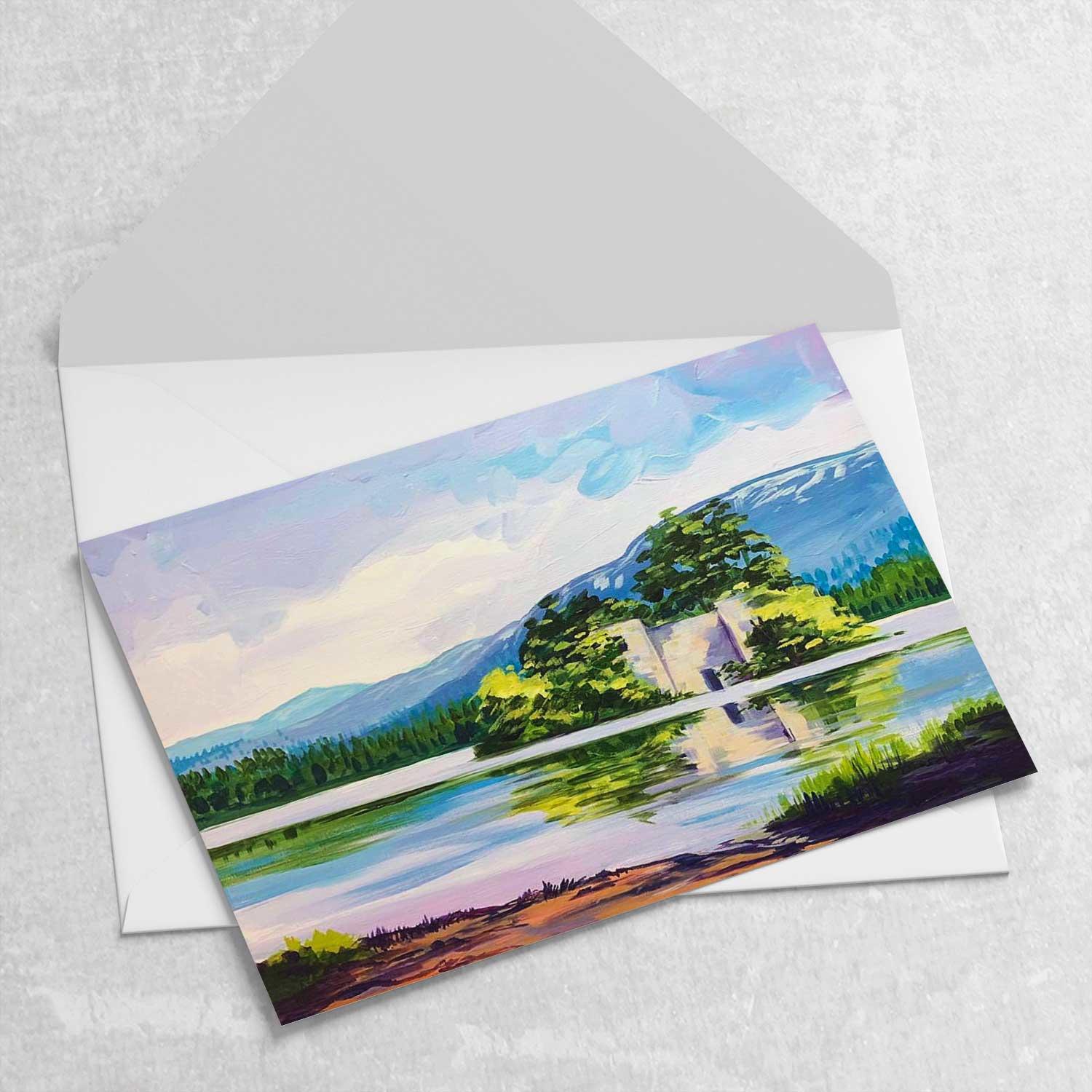 Springtime at Loch Eilein Greeting Card from an original painting by artist Ann Vastano