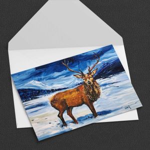 Red Stag, Glen Feshie  Greeting Card from an original painting by artist Ann Vastano