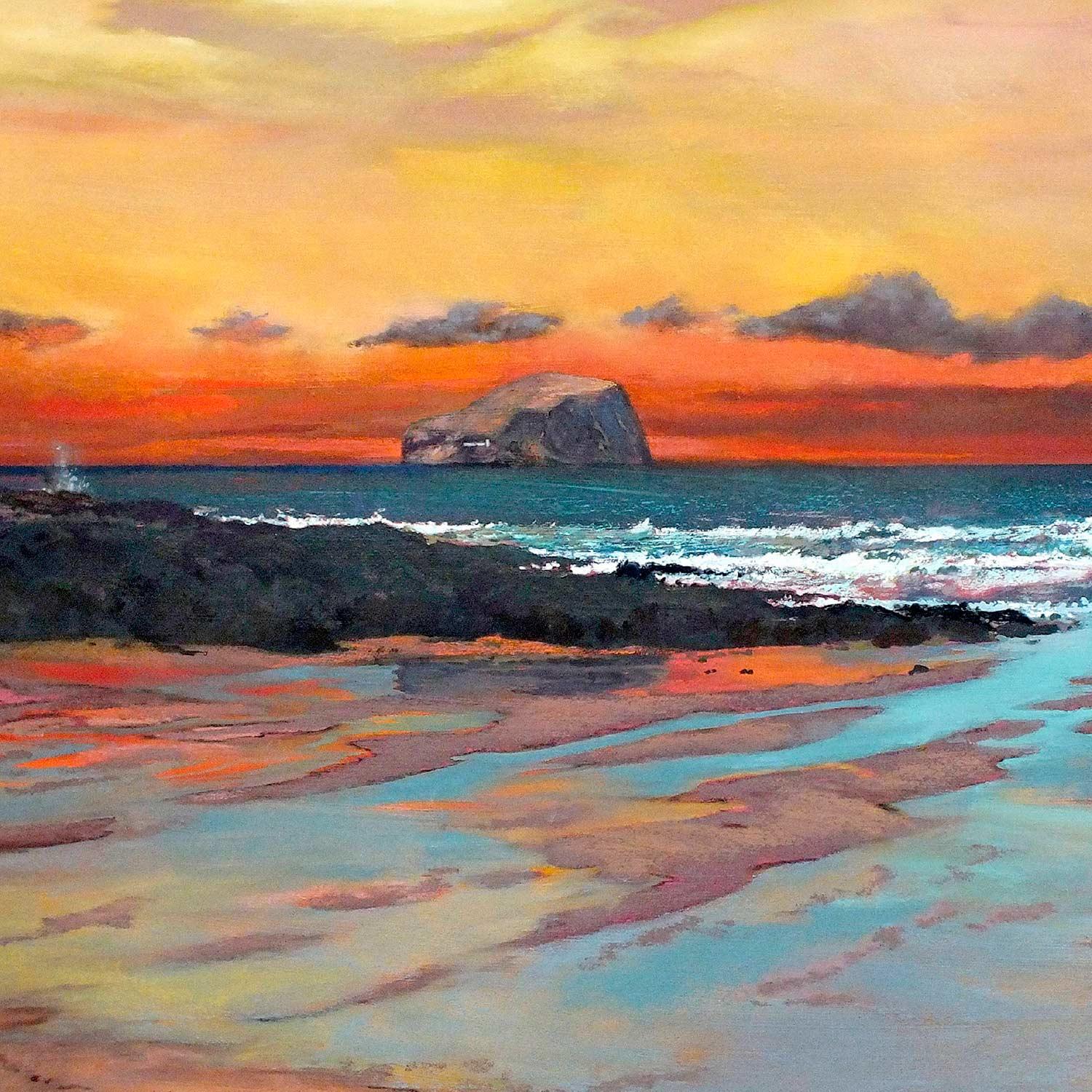 Bathed in Gold, Bass Rock by Margaret Evans