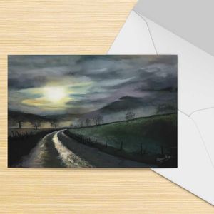 Moonlight in the Glen  Greeting Card from an original painting by artist Margaret Evans