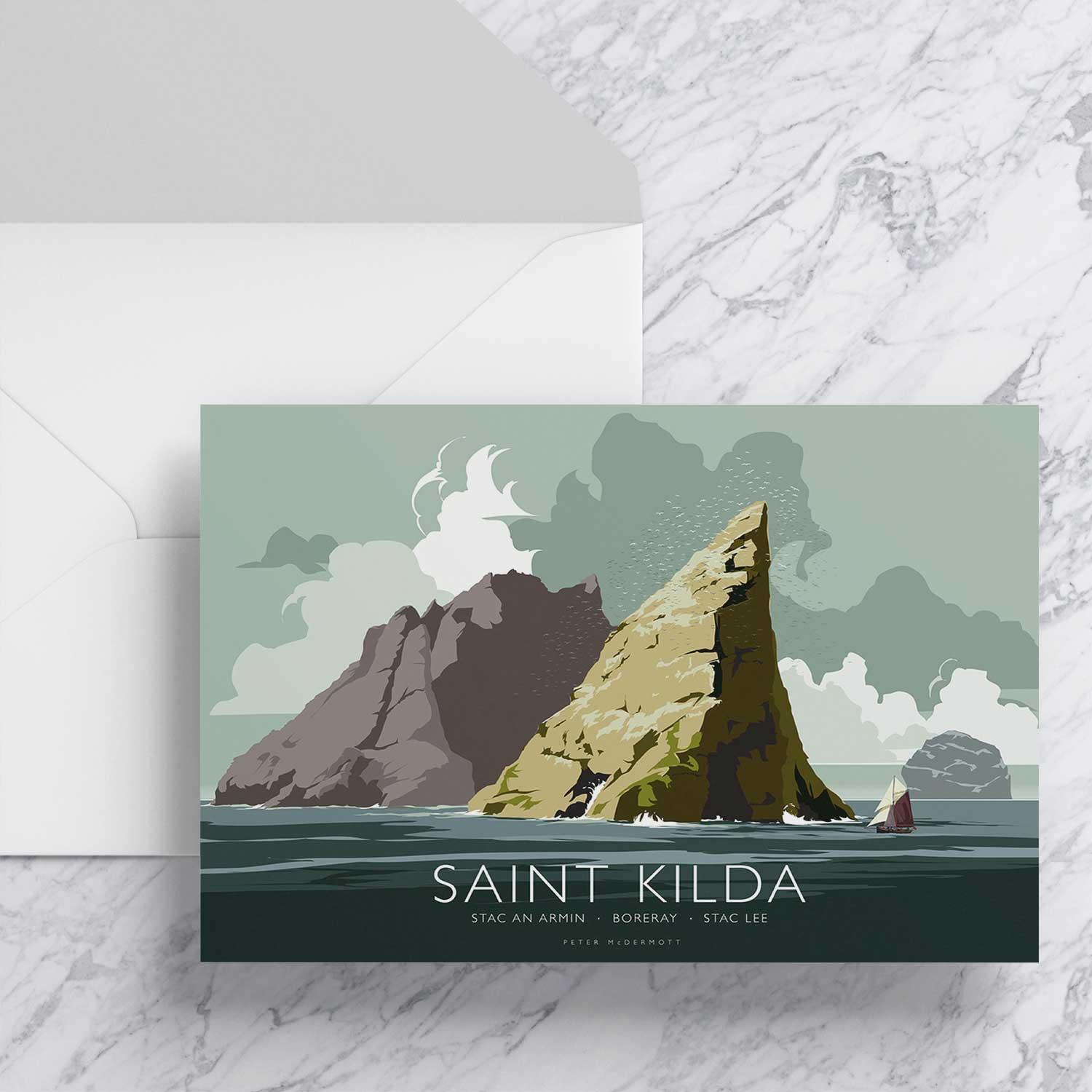 Saint Kilda Greeting Card from an original painting by artist Peter McDermott