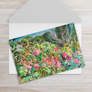 Herbaceous Border Greeting Card from an original painting by artist Clare Arbuthnott