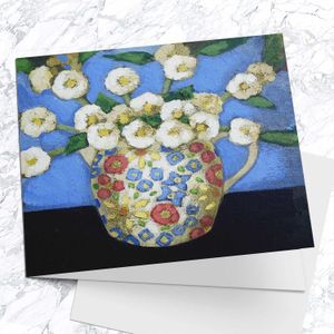 Blossoms in a Jessie M King Jug Greeting Card from an original painting by artist Fiona Millar