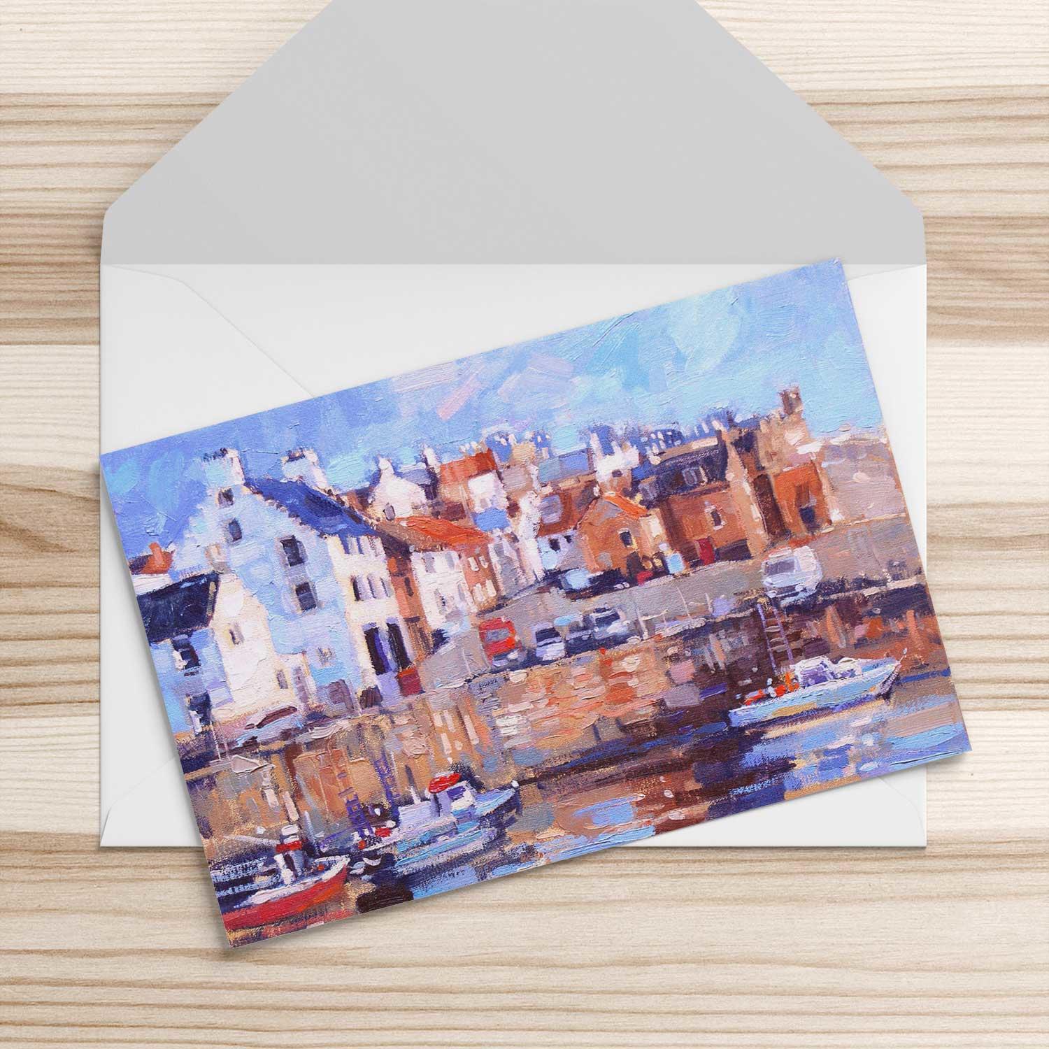 Crail Morning Greeting Card from an original painting by artist Peter Foyle