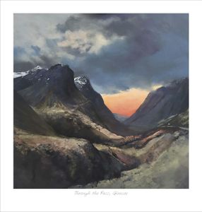Through the Pass, Glencoe Art Print from an original painting by artist Margaret Evans