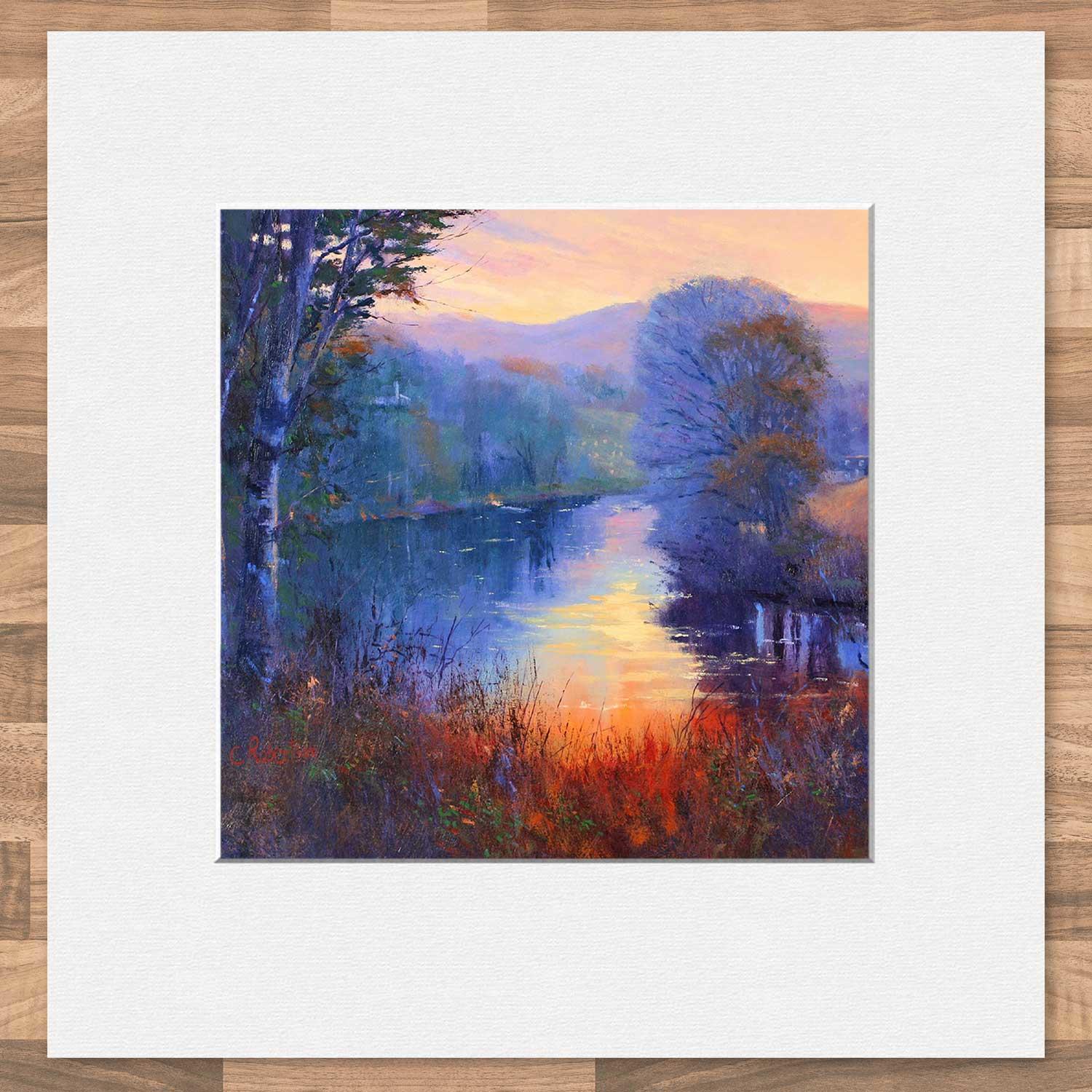 Evening Reflections Mounted Card from an original painting by artist Colin Robertson