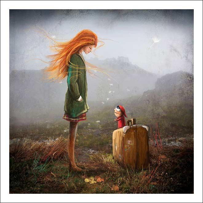Take Me to the Castle Art Print from an original painting by artist Matylda Konecka