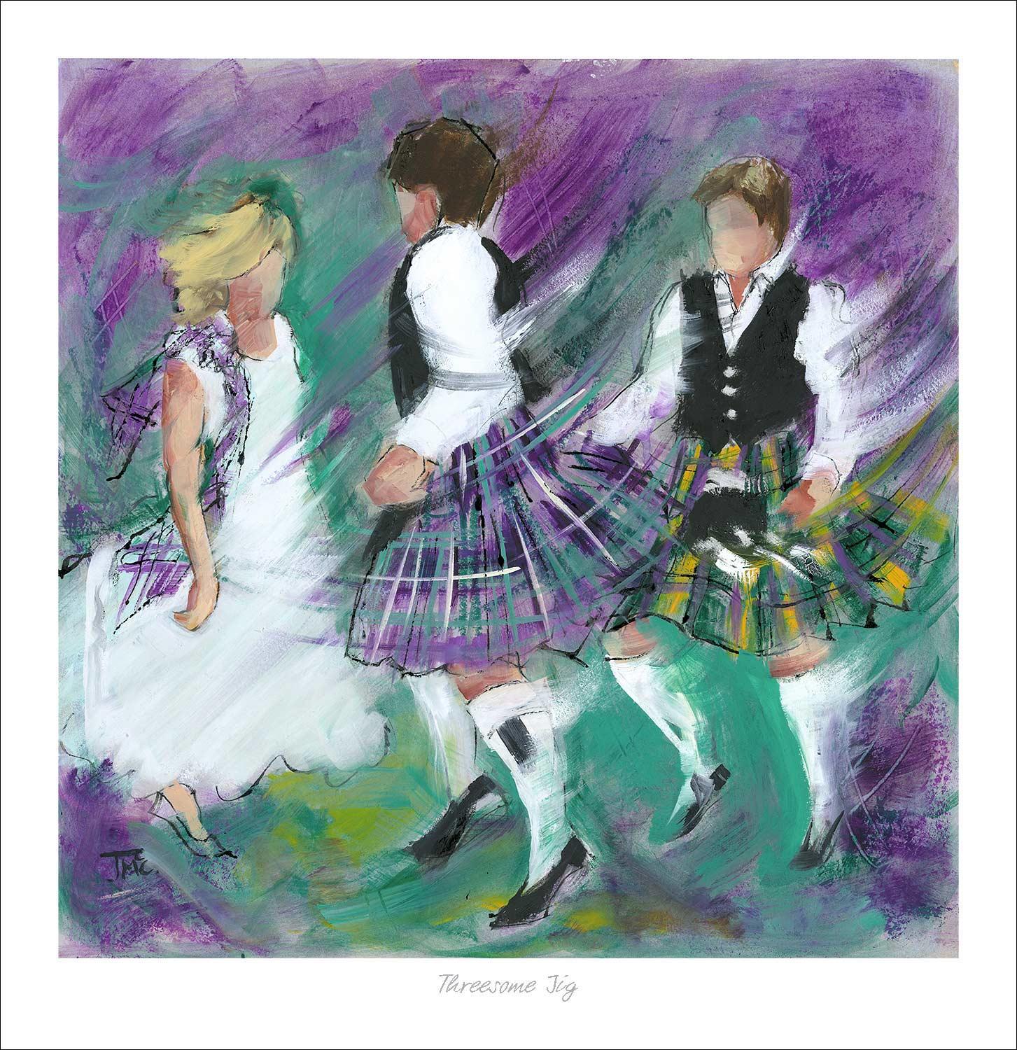 Threesome Jig Art Print from an original painting by artist Janet McCrorie