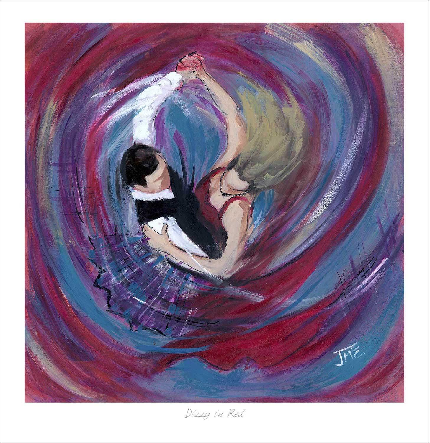 Dizzy in Red Art Print from an original painting by artist Janet McCrorie
