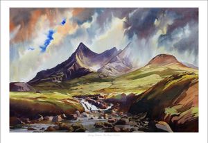 Spring showers, The Black Cuillin Art Print from an original painting by artist Peter McDermott