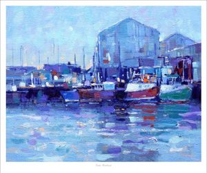 Troon Harbour Print from an original painting by artist Peter Foyle