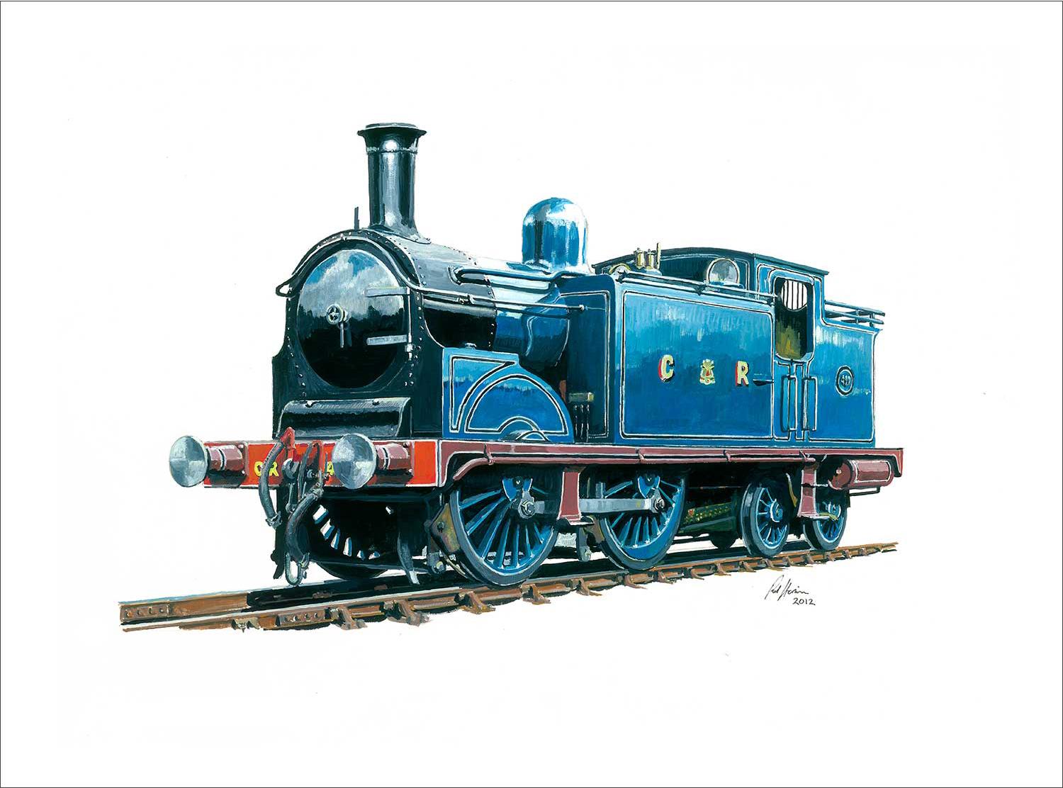 Caledonian Railway No 419 Built 1907 at St Rollox Art Print from an original painted by artist Rod Harrison