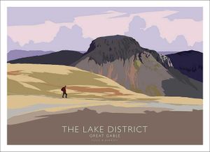 Great Gable, The Lakes Art Print from an original illustration by artist Peter McDermott