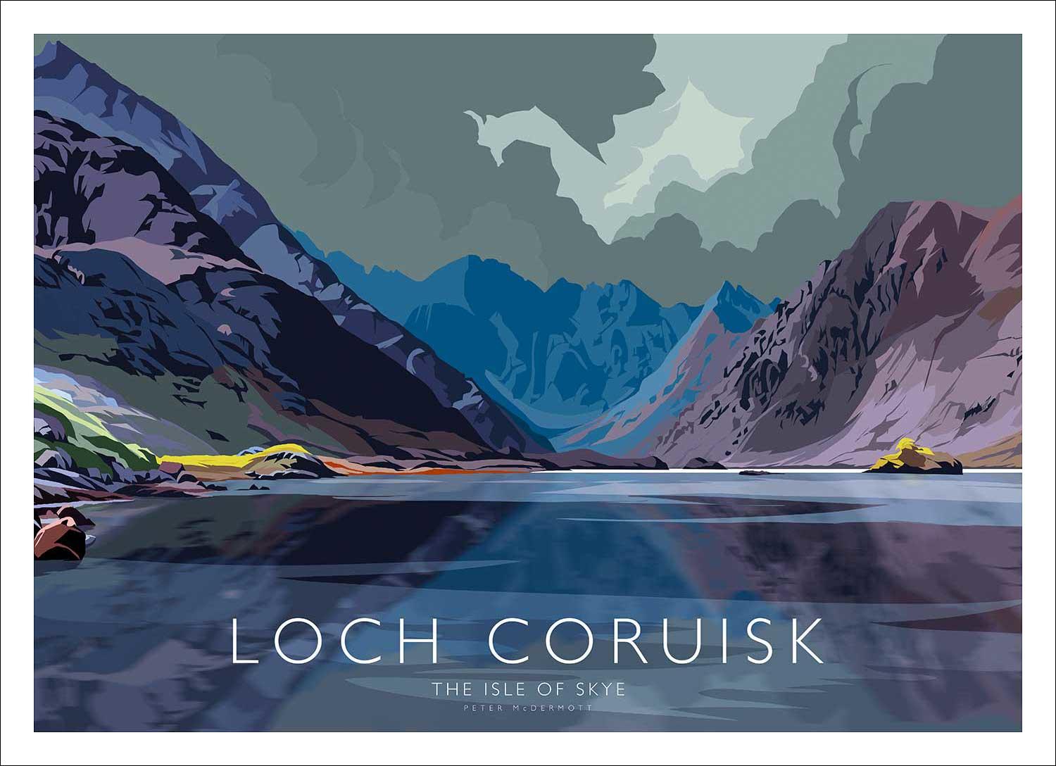 Loch Coruisk Art Print from an original illustration by artist Peter McDermott