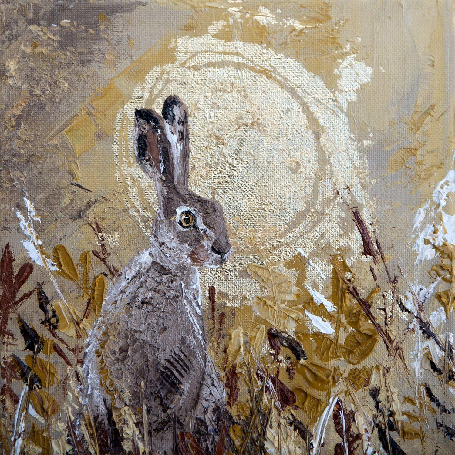 Moonlit Hare by artist Charlotte Strawbridge