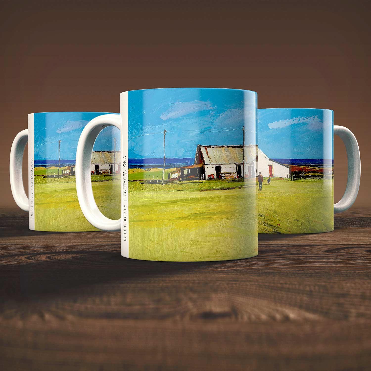 Cottages Iona Mug from an original painting by artist Robert Kelsey