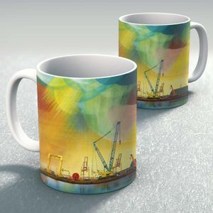 Leith Docks Mug from an original painting by artist Esther Cohen