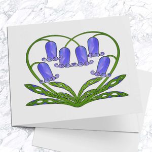 Bluebells Greeting Card from an original painting by artist Marjory Tait