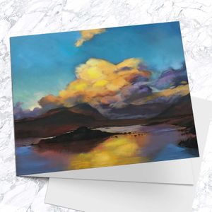 Gold Light, Loch Tulla  Greeting Card from an original painting by artist Margaret Evans