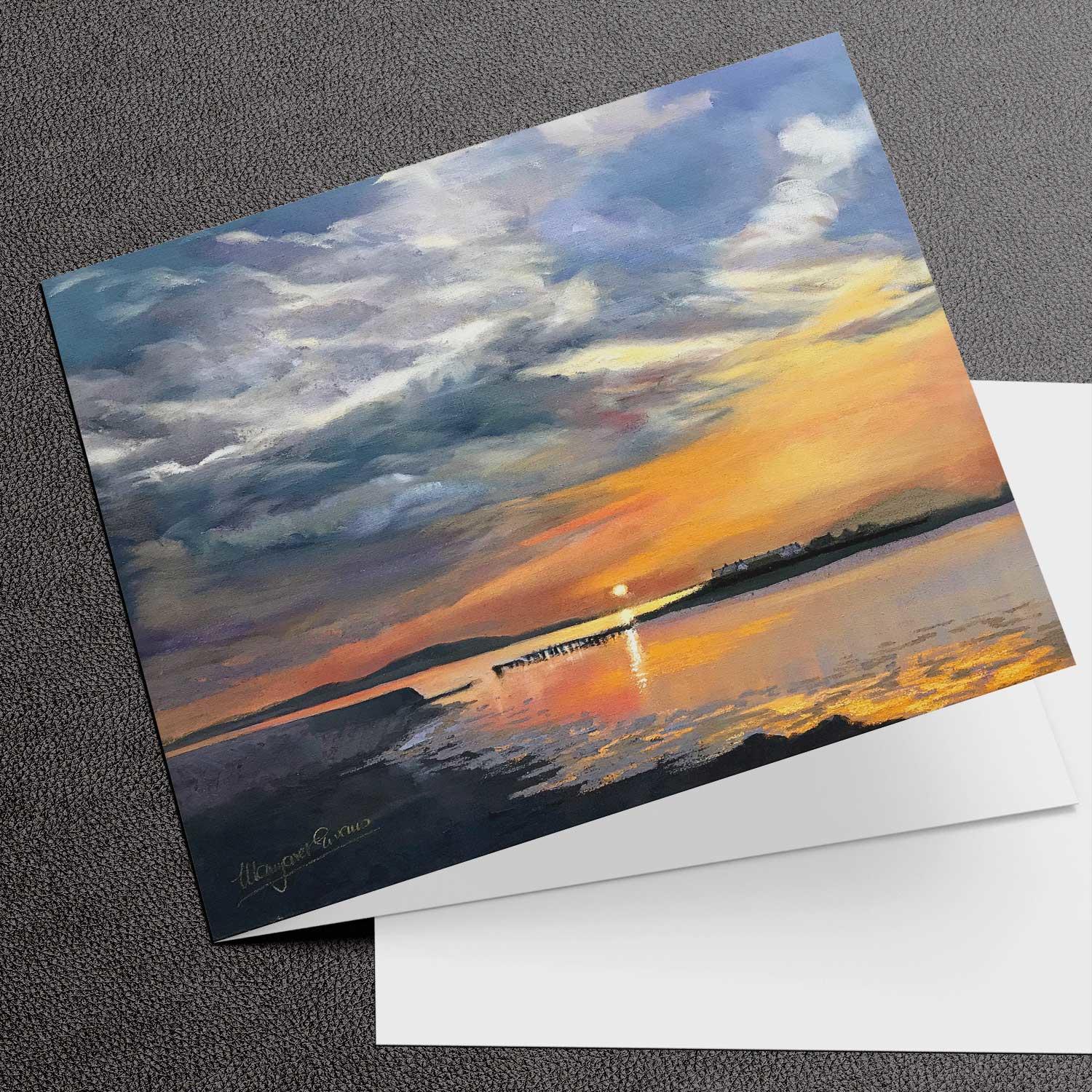 Sunset Over Easdale  Greeting Card from an original painting by artist Margaret Evans