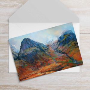 November Snow, Glencoe Greeting Card from an original painting by artist Margaret Evans
