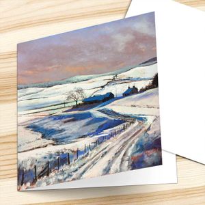 Farm Tracks, Braco Road Greeting Card from an original painting by artist Margaret Evans