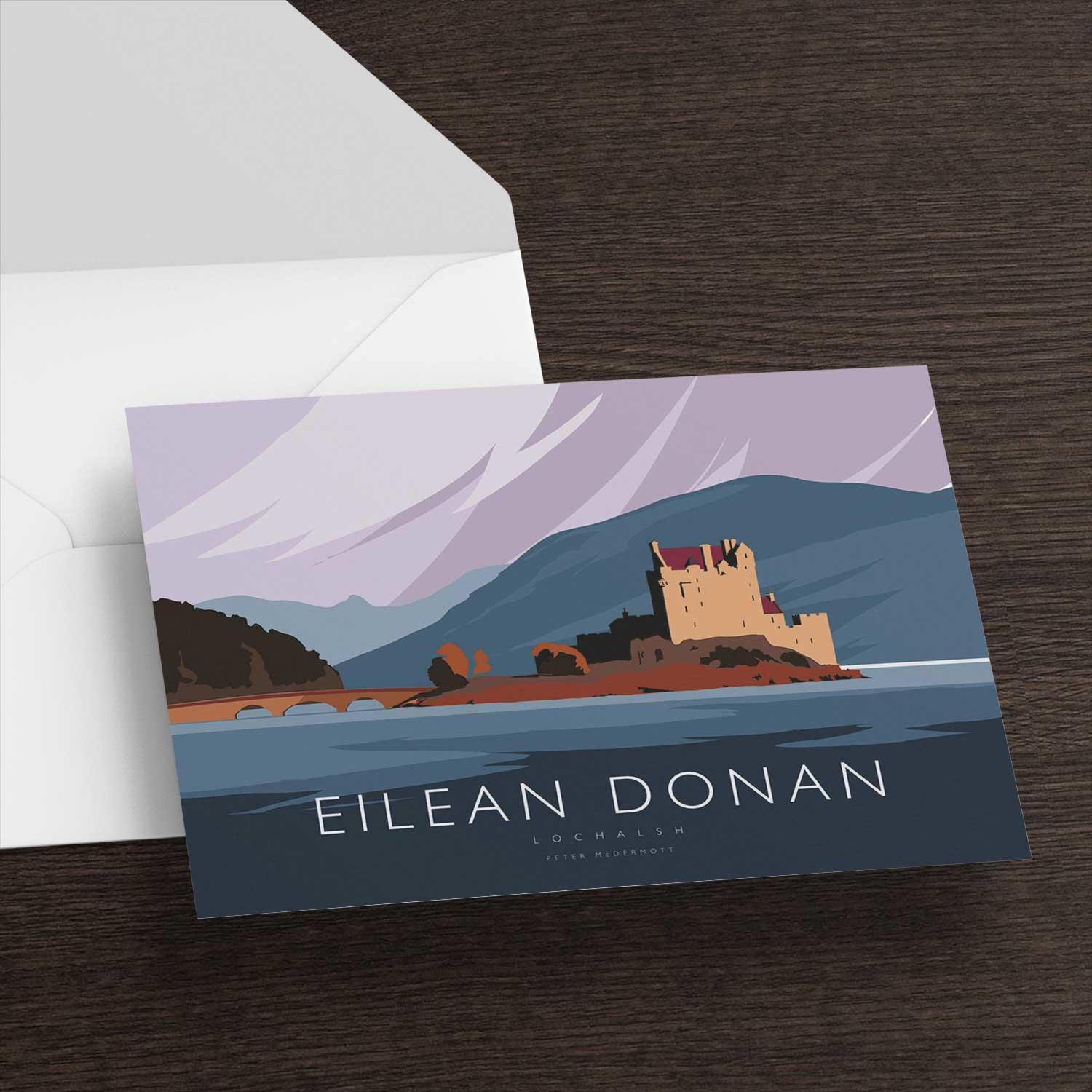 Eilean Donan Greeting Card from an original painting by artist Peter McDermott