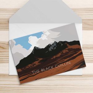 The Black Cuillin Greeting Card from an original painting by artist Peter McDermott