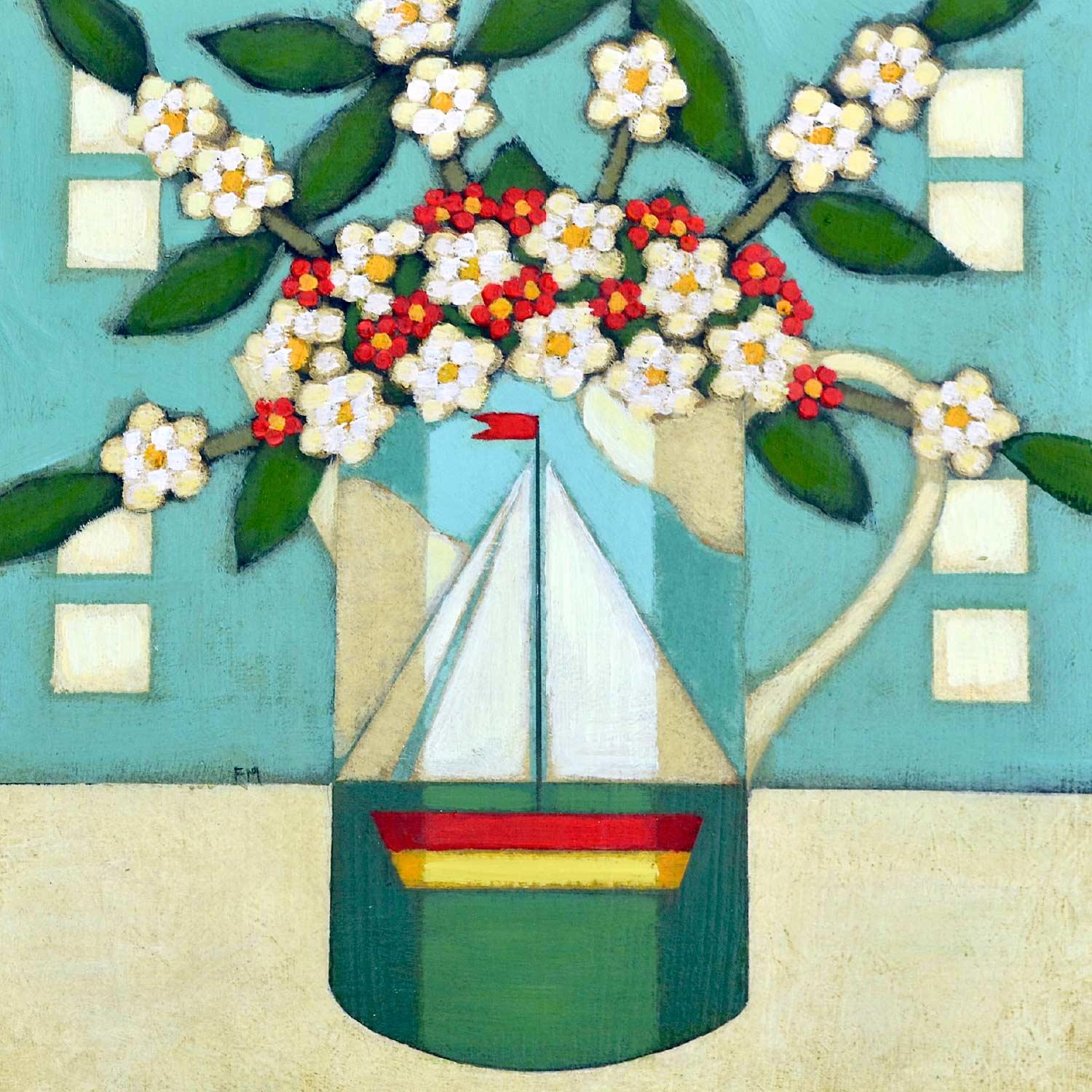 Blossom in a Boat Jug by Fiona Millar