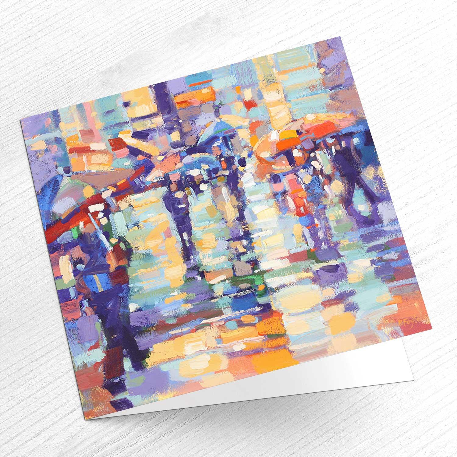 Rainy Day Greeting Card from an original painting by artist Peter Foyle