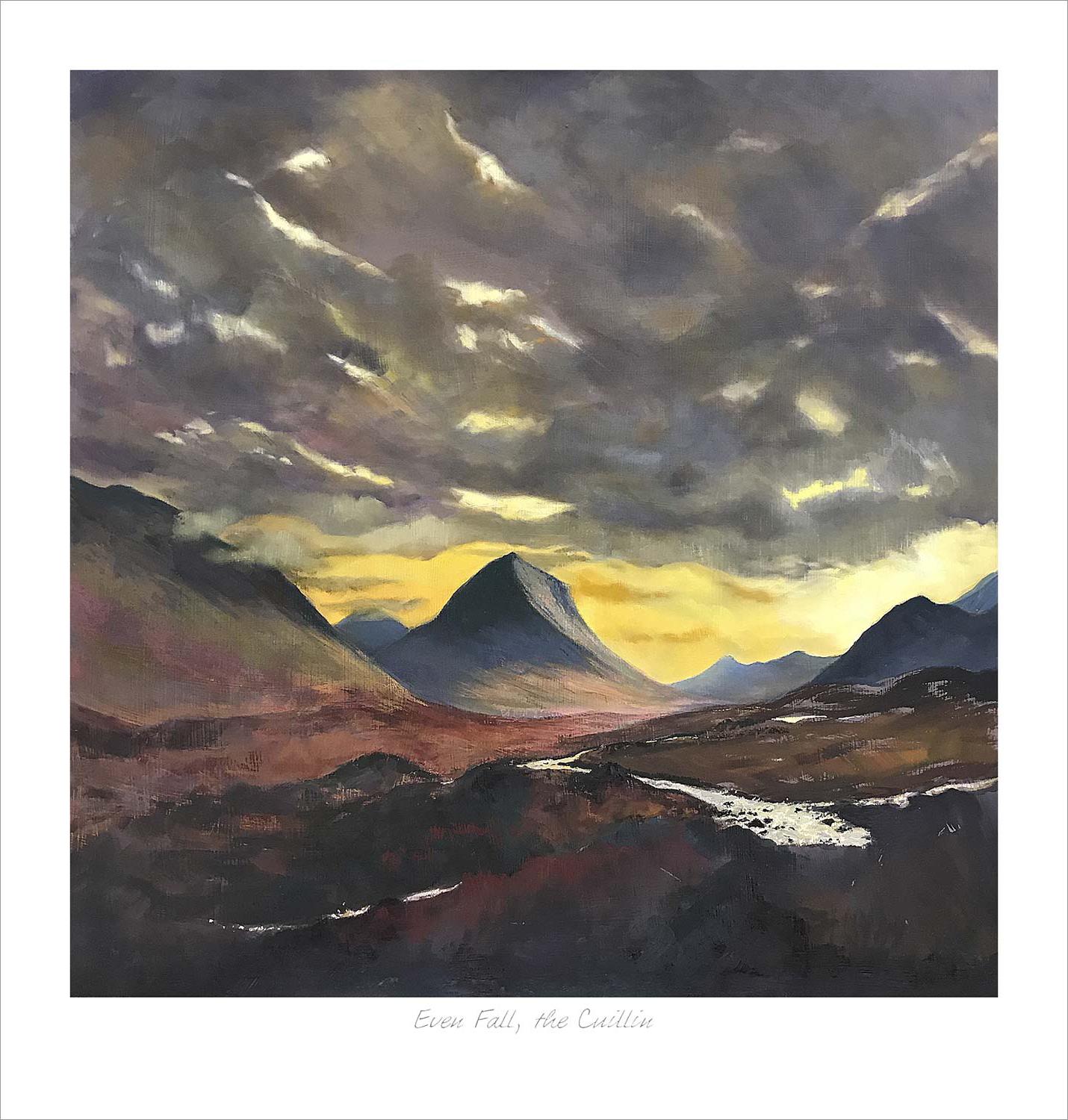Even Fall the Cuillin Art Print from an original painting by artist Margaret Evans