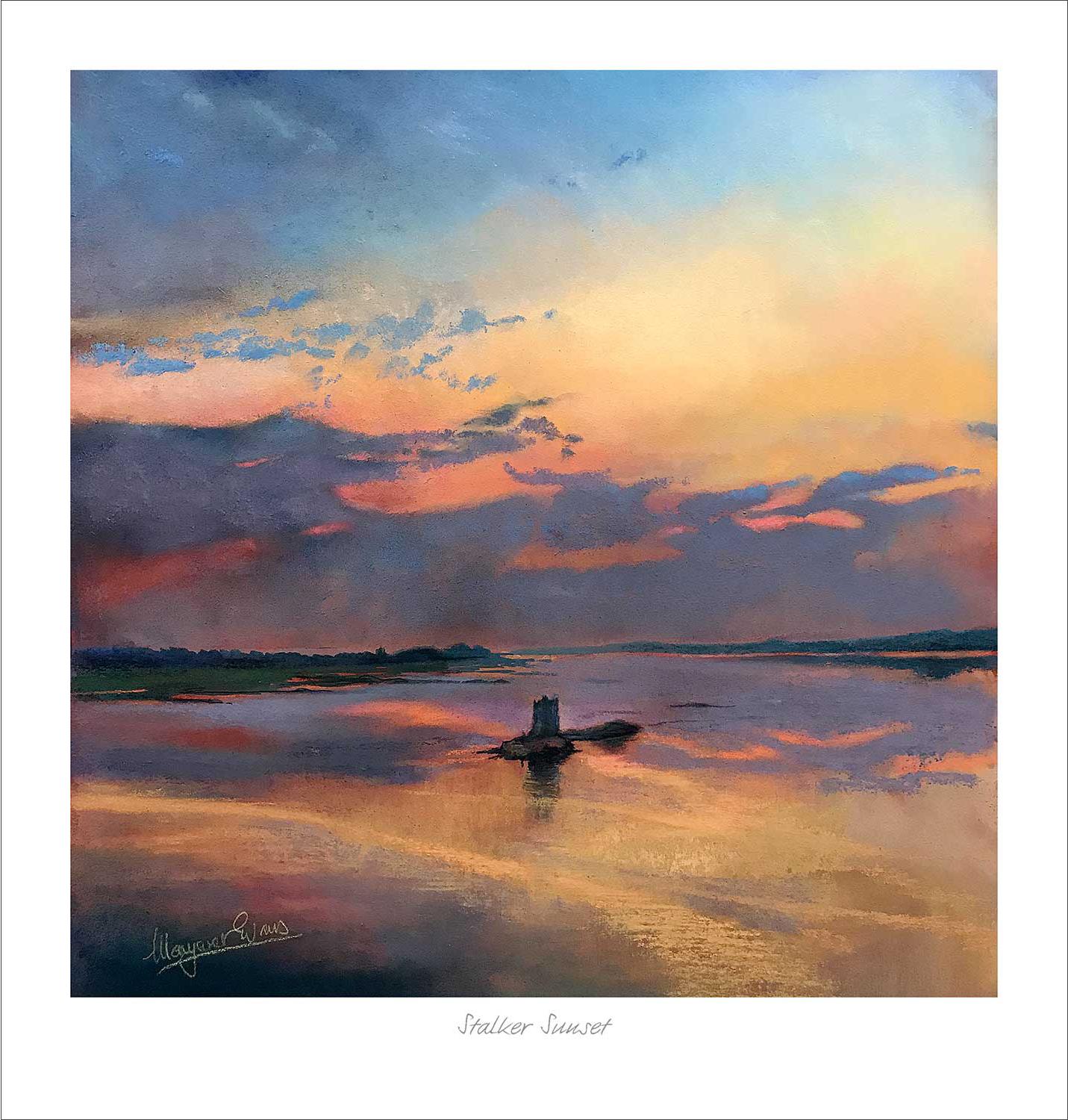Stalker Sunset Art Print from an original painting by artist Margaret Evans