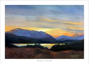 Sundown, Loch Tulla Art Print from an original painting by artist Margaret Evans