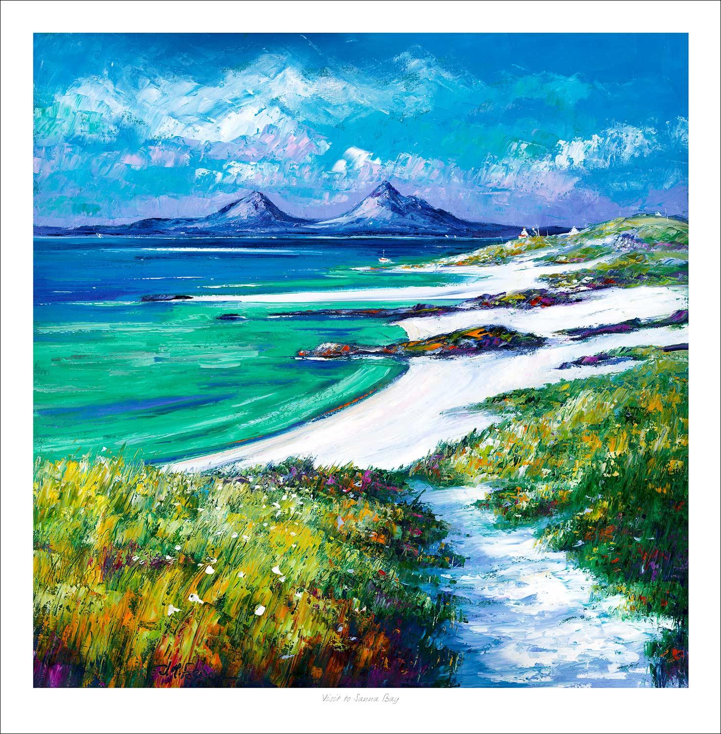 Visit to Sanna Bay Art Print from an original painting by artist Jean Feeney
