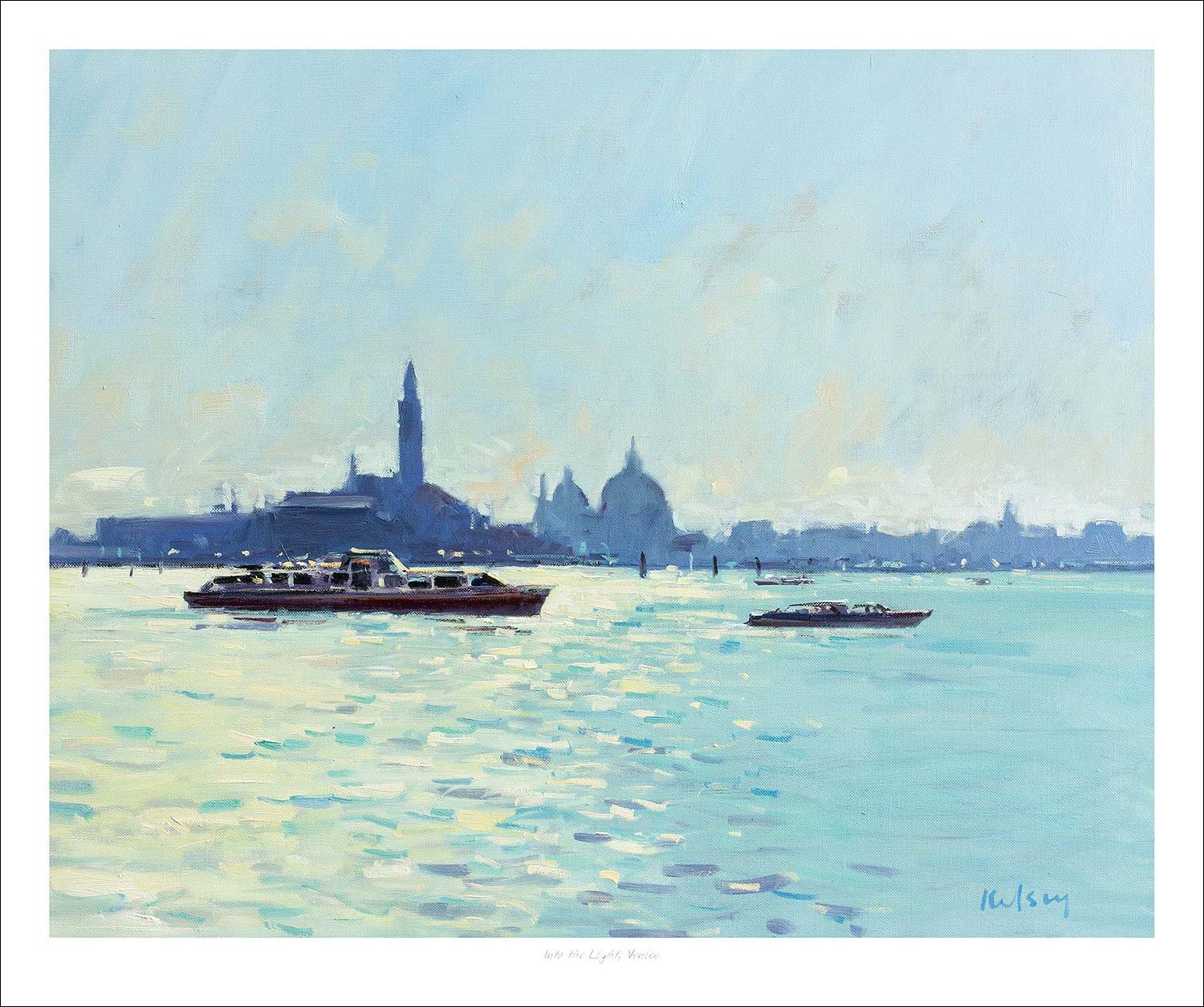 Into the Light, Venice Art Print from an original painting by artist Robert Kelsey