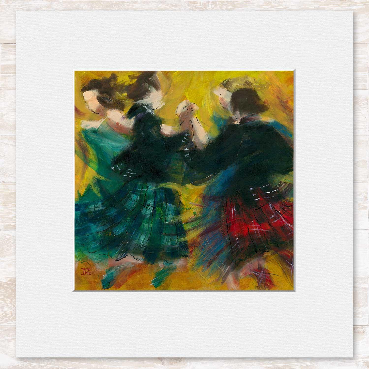 Spinning 4 Mounted Card from an original painting by artist Janet McCrorie