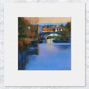 Still Water, Haddington Mounted Card from an original painting by artist Colin Robertson