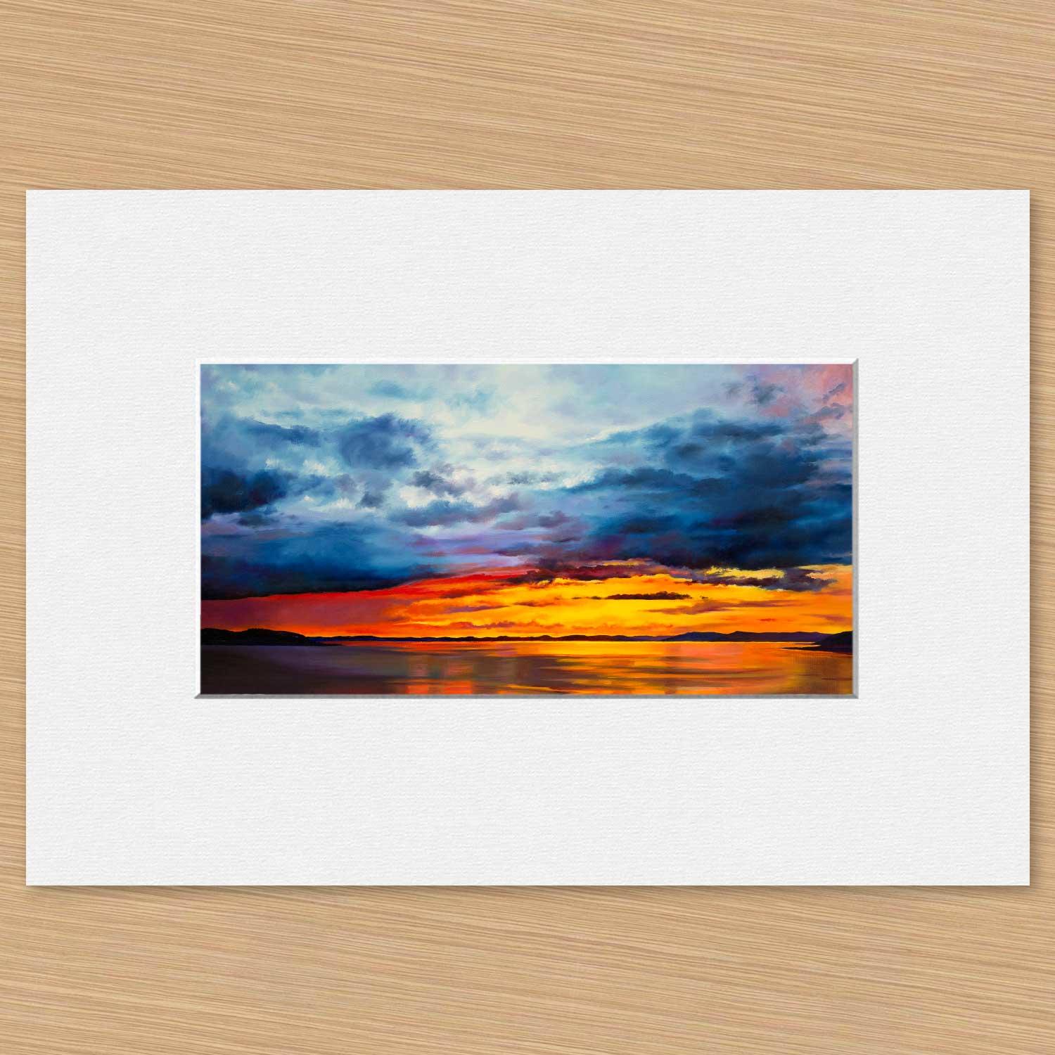 West Coast Sunset Mounted Card from an original painting by artist Scott McGregor
