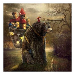 A Bear Who Carried a Kingdom Art Print from an original painting by artist Matylda Konecka