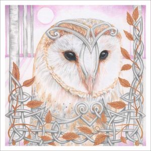 Arwen Owl Art Print from an original painting by artist Marjory Tait