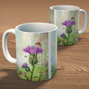 Thistle Ceramic Mug by Lee Scammacca