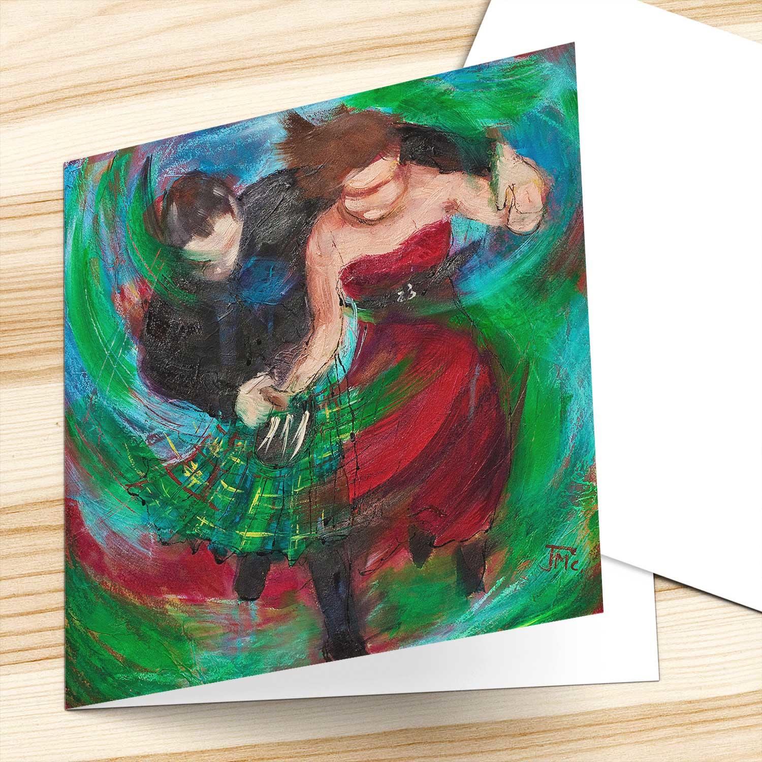 Swirlin Forward Greeting Card from an original painting by artist Janet McCrorie